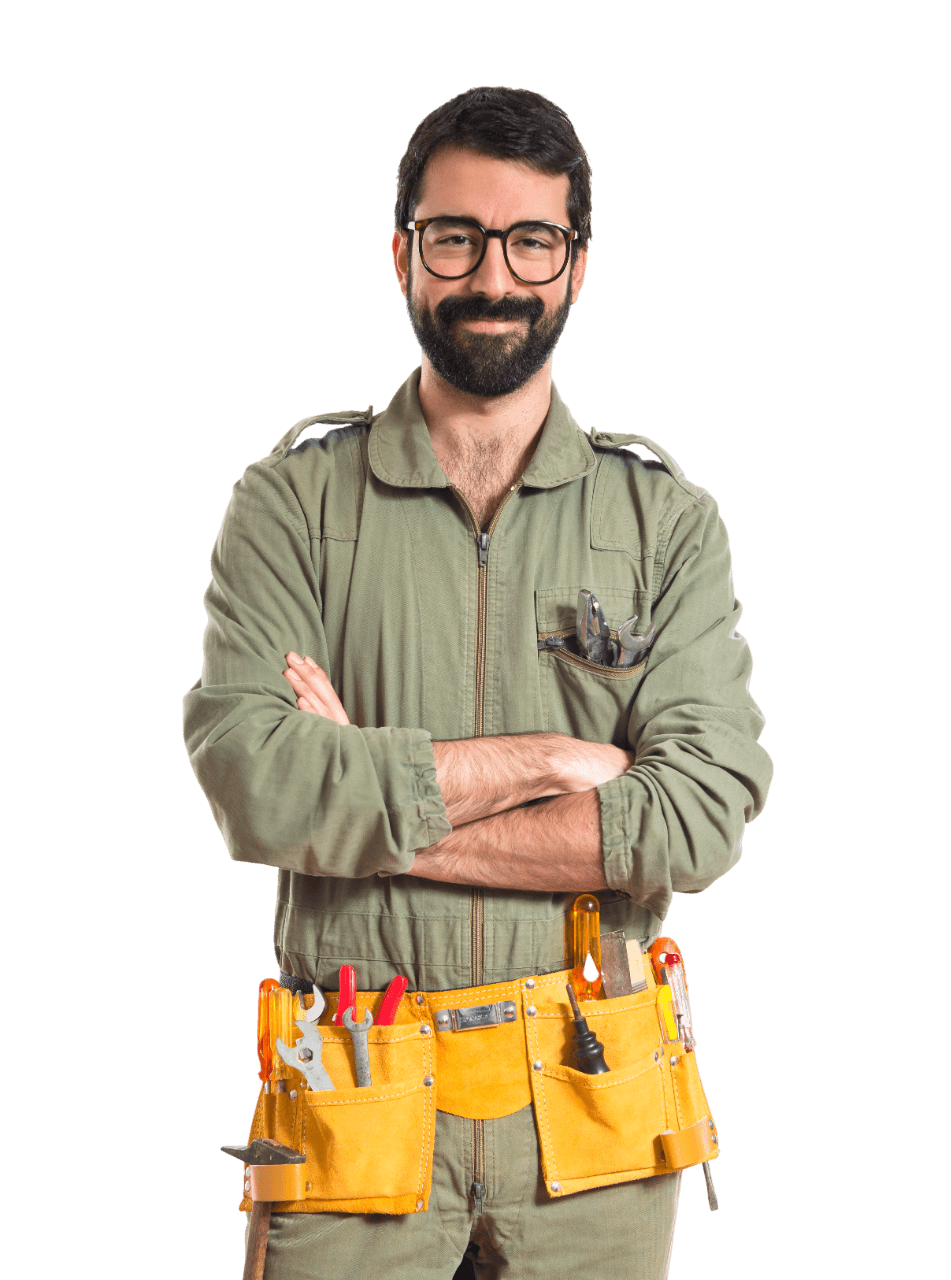 Profesional de oficio usando CotizaX para crear presupuestos desde su celular